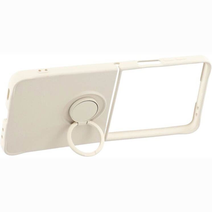 Силиконовый (TPU) чехол с кольцом Deexe Color Shell (FF) для Samsung Galaxy Flip 8 - Beige: фото 3 из 5