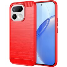 Силіконовий (TPU) чохол UniCase Carbon для Realme 16 Pro - Red: фото 1 з 8