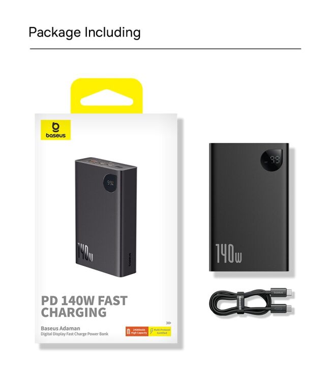 Зовнішній акумулятор Baseus Adaman Digital Display 140W (24000mAh) P10021508113-00 - Black: фото 21 з 22
