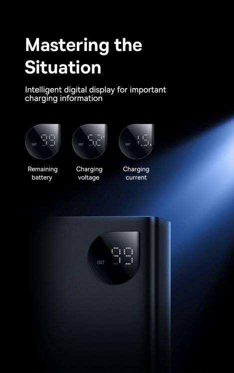 Зовнішній акумулятор Baseus Adaman Digital Display 140W (24000mAh) P10021508113-00 - Black: фото 17 з 22