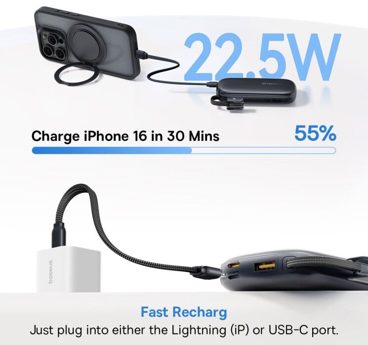 Внешний аккумулятор Baseus EnerFill FC21 22.5W (20000mAh) E0027M00 - Black: фото 7 из 8