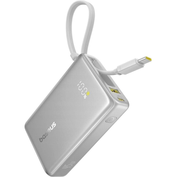 Внешний аккумулятор Baseus PicoGo 45W (10000mAh) + кабель Type-C (P10076803853-00) - Natural Titanium (995497H) Внешний аккумулятор Baseus PicoGo 45W (10000mAh) + кабель Type-C (P10076803853-00) - Natural Titanium: фото 1 из 23
