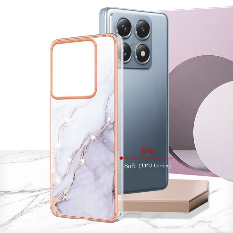 Захисний чохол Deexe Marble Case для Xiaomi 14T Pro - Rose Gold: фото 6 из 6