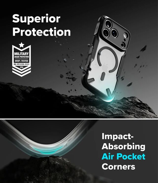 Защитный чехол Ringke Fusion X MagSafe для iPhone 18 Pro Max (8800380461758) - Black (423983B) Защитный чехол Ringke Fusion X MagSafe для iPhone 18 Pro Max (8800380461758) - Black: фото 14 из 22