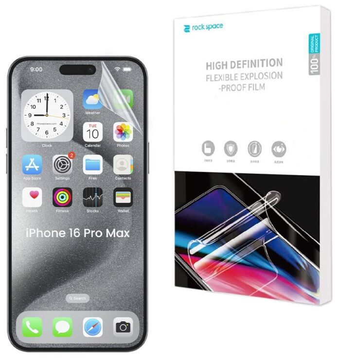 Защитная пленка на экран RockSpace SuperClear для Apple iPhone 16 Pro Max: фото 1 из 10
