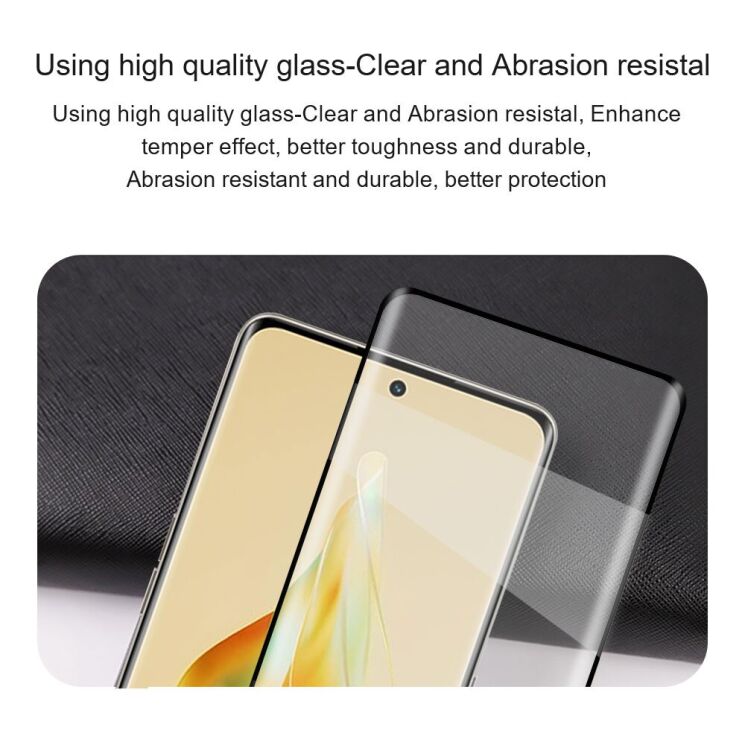 Захисне скло AMORUS Full Glue Tempered Glass для Reno 15 F/FS / Reno 14 F/FS / Reno 13 - Black: фото 7 з 9