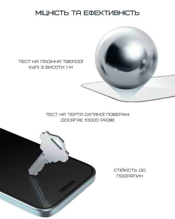 Захисне скло Anank 2.5D Anti-Crack для iPhone 16 Pro Max - Black: фото 2 з 8