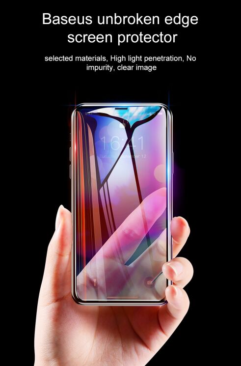 Защитное стекло BASEUS Full Covering 0.23mm для Apple iPhone XR - Black: фото 17 из 20