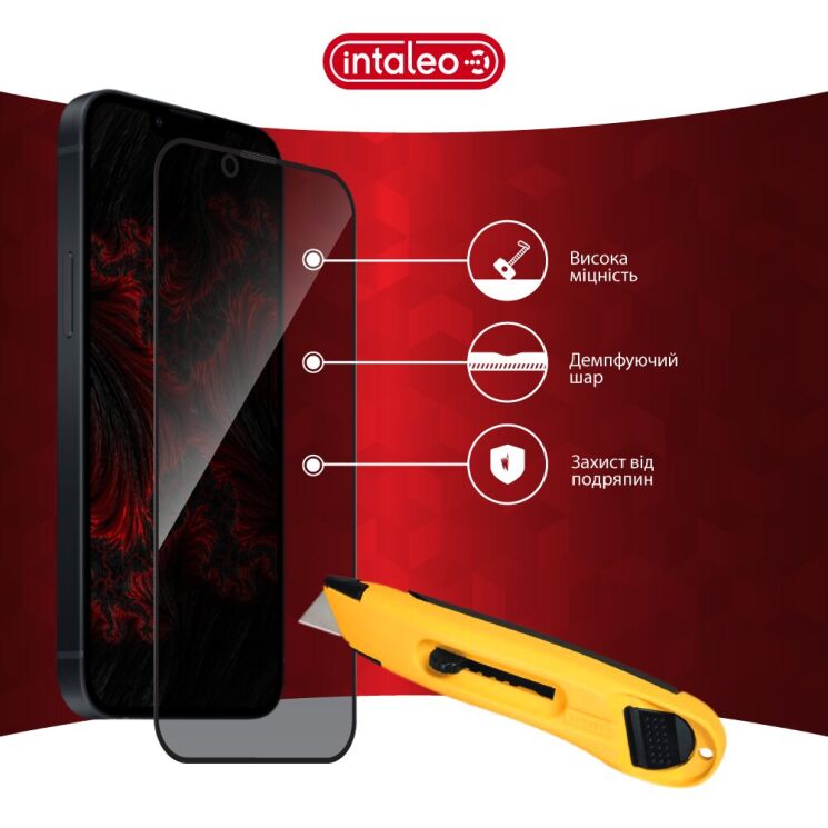 Защитное стекло Intaleo Privacy для Apple iPhone 14 - Black: фото 7 из 10