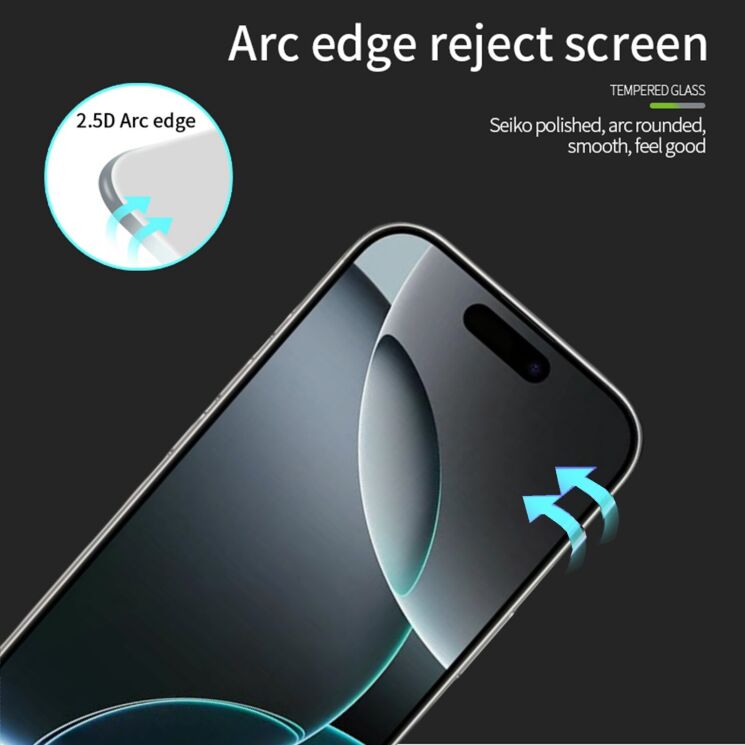 Защитное стекло MOFI Full Glue Protect для Apple iPhone 17 Pro Max - Black: фото 3 из 9