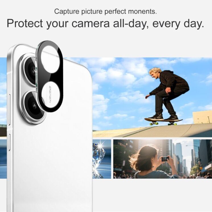 Защитное стекло на камеру IMAK Black Glass Lens для Xiaomi Poco F7 - Black: фото 6 из 7