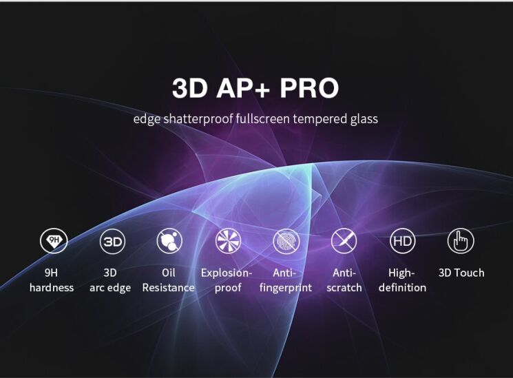 Захисне скло NILLKIN 3D AP + Pro для Apple iPhone 7 Plus / 8 Plus - Black: фото 3 з 26