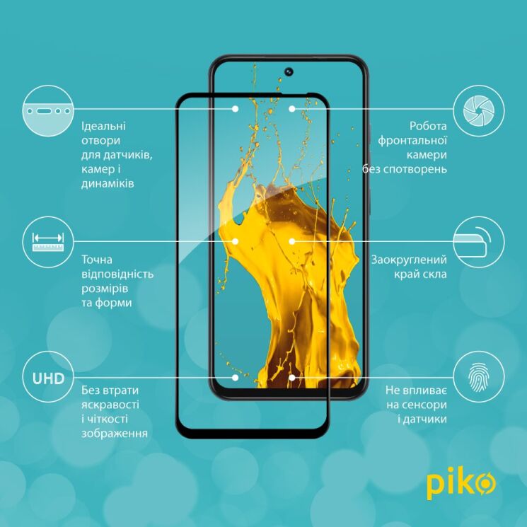 Защитное стекло Piko Full Glue для TECNO Spark Go 1 - Black: фото 3 из 5