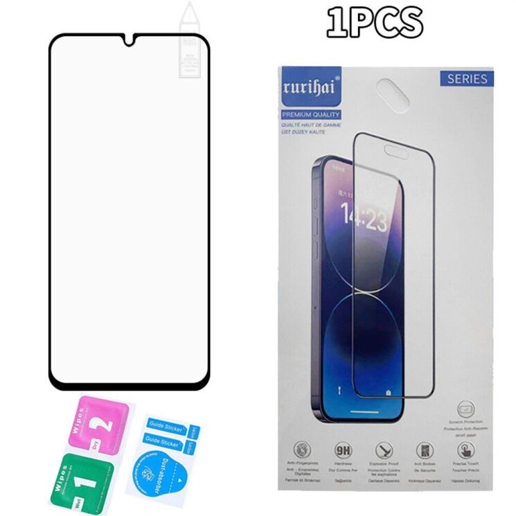 Защитное стекло RURIHAI Full Glue Screen Protect для Samsung Galaxy A06 (A065) - Black: фото 5 из 5