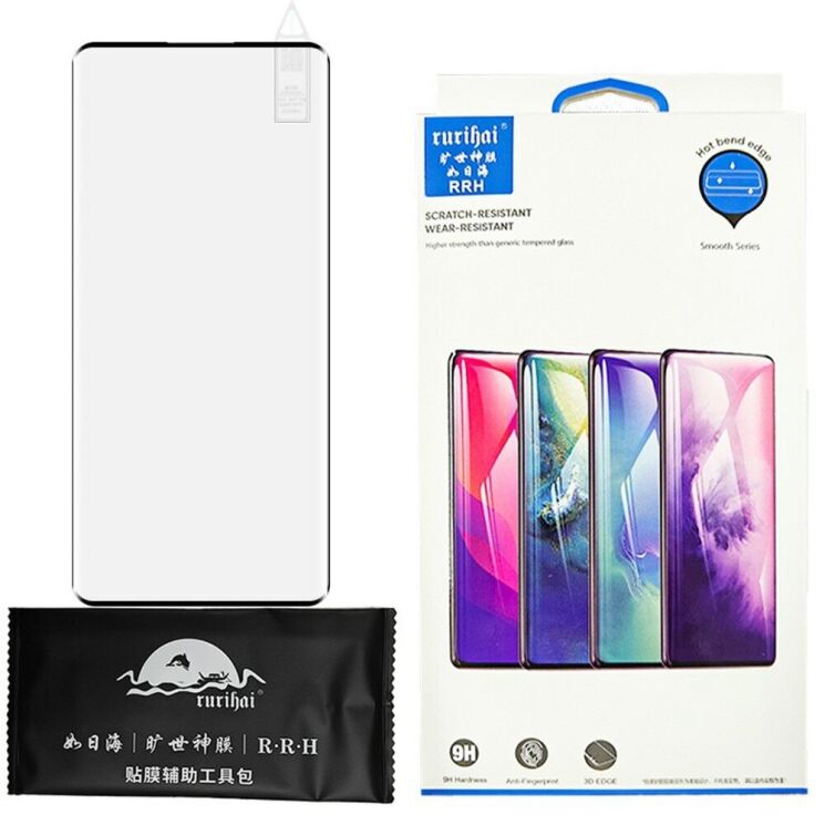 Защитное стекло RURIHAI Side Glue для Xiaomi Redmi Note 14 Pro Plus - Black: фото 5 из 5