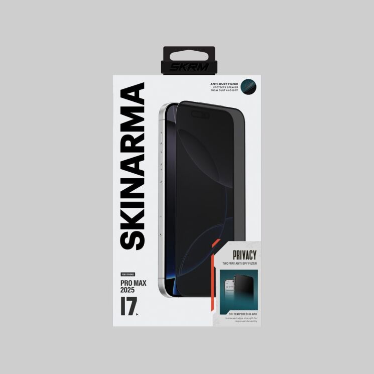 Защитное стекло SKINARMA Privacy Tempered Glass для iPhone 17 Pro Max (SK-2025IPP6.9-PRIVACY) - Black (411107B) Защитное стекло SKINARMA Privacy Tempered Glass для iPhone 17 Pro Max (SK-2025IPP6.9-PRIVACY) - Black: фото 5 из 5