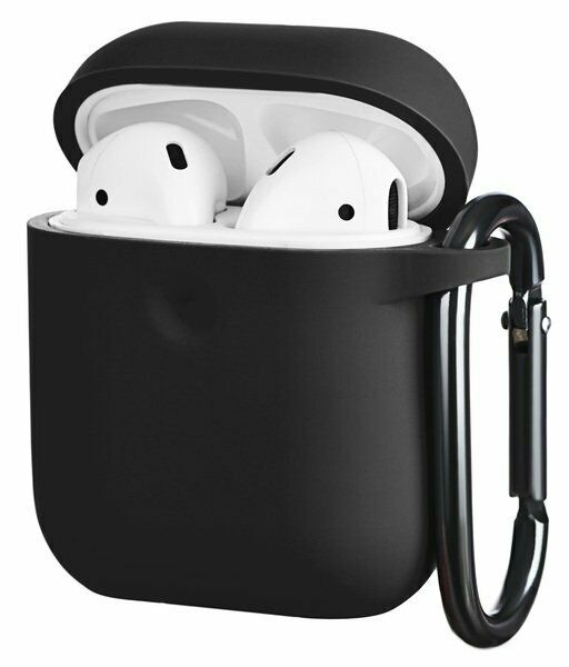 Захисний чохол 2E Pure Color Silicone (3mm) для Apple AirPods 1 / 2 - Black: фото 1 з 3