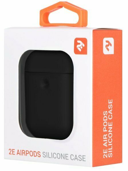 Захисний чохол 2E Pure Color Silicone (3mm) для Apple AirPods 1 / 2 - Black: фото 3 з 3
