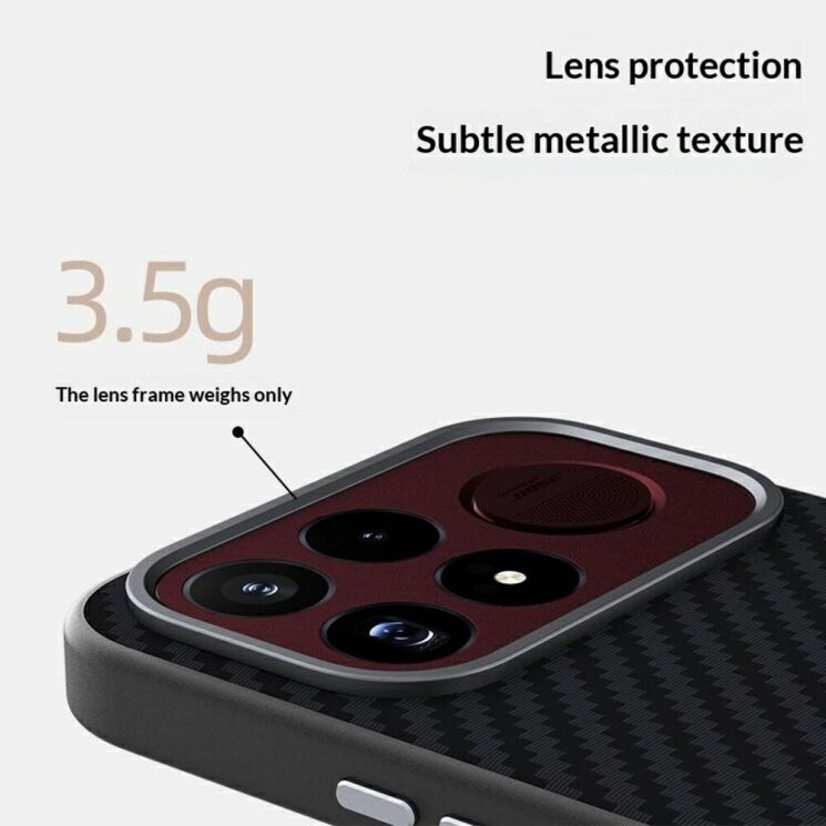 Защитный чехол ABEEL Carbon Fiber Case (FP) для Xiaomi Poco F9 Pro - Black / Red: фото 6 из 8