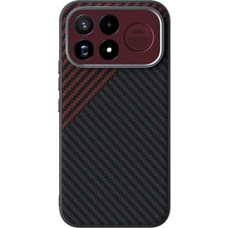 Защитный чехол ABEEL Carbon Fiber Case (FP) для Xiaomi Poco F9 Ultra - Black / Red: фото 2 из 9