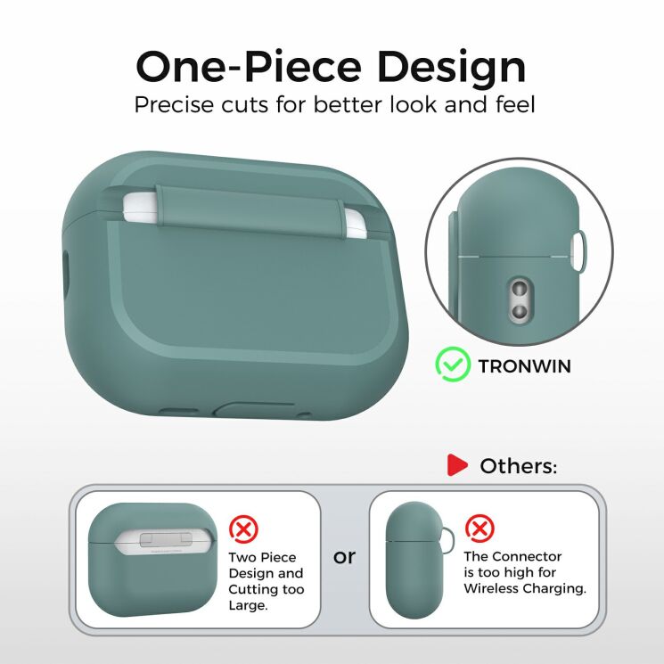 Защитный чехол AHASTYLE JY26 для Apple AirPods Pro 3 - Midnight Green (390186MG) Защитный чехол AHASTYLE JY26 для Apple AirPods Pro 3 - Midnight Green: фото 4 из 8