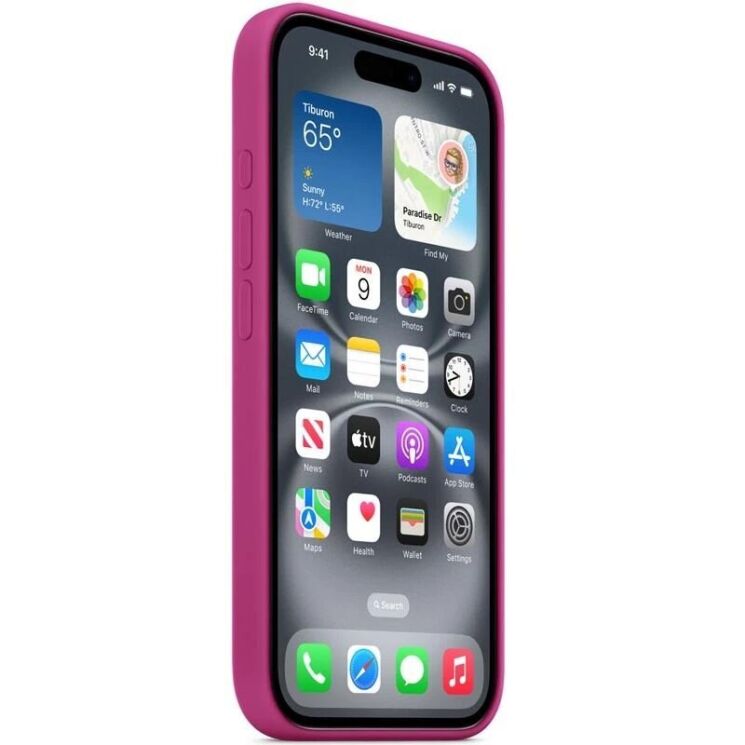 Защитный чехол Copiex Silicone Case with MagSafe для Apple iPhone 16 - Fuchsia: фото 4 из 4