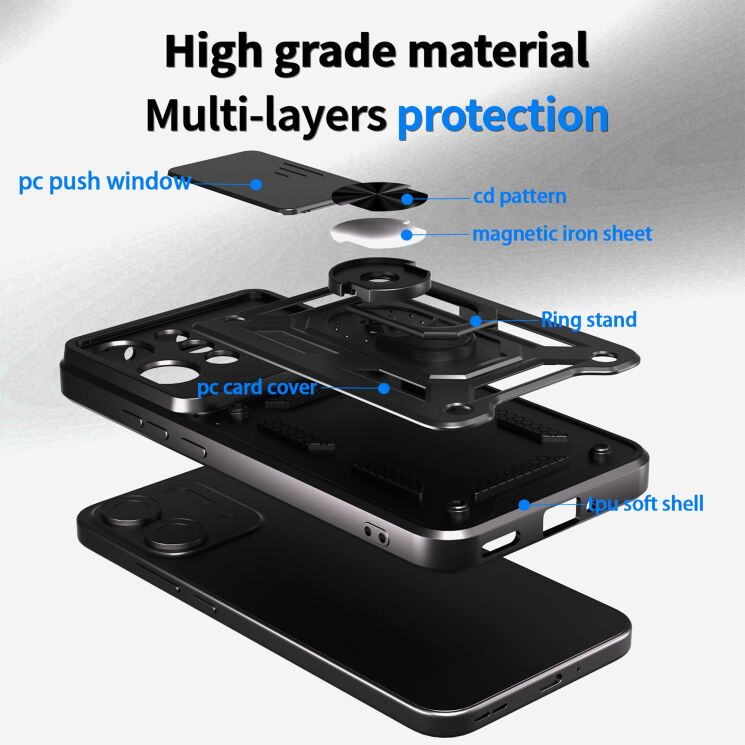 Защитный чехол Deexe Armor Shield для OPPO Reno 14 5G - Black: фото 5 из 9