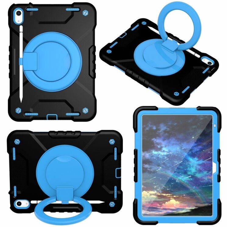 Защитный чехол Deexe Battle Case для Apple iPad 10.9 (2022) / iPad 11 (2025) - Black / Blue: фото 4 из 11