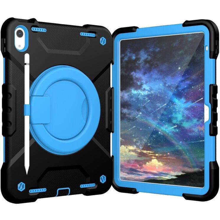 Защитный чехол Deexe Battle Case для Apple iPad 10.9 (2022) / iPad 11 (2025) - Black / Blue: фото 2 из 11