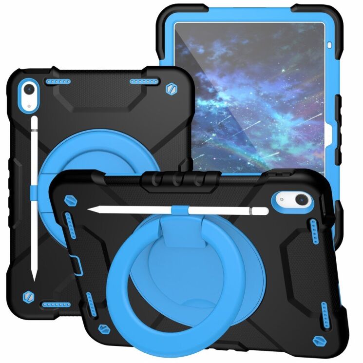 Защитный чехол Deexe Battle Case для Apple iPad 10.9 (2022) / iPad 11 (2025) - Black / Blue: фото 3 из 11