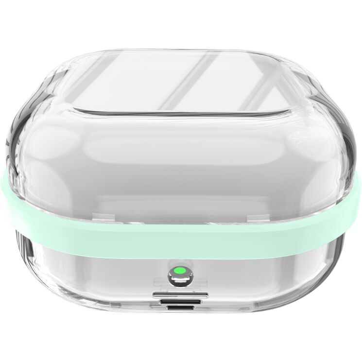 Защитный чехол Deexe Clear Guard для Samsung Galaxy Buds 4 / Buds 4 Pro - Transparent / Green: фото 1 из 1