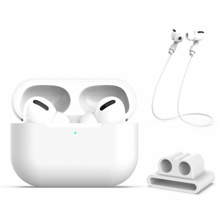Защитный чехол Deexe Double Protect для Apple AirPods Pro - White: фото 1 из 10