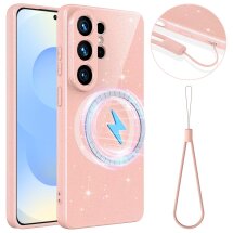 Захисний чохол Deexe Glitter Case with MagSafe для Samsung Galaxy S26 Ultra (S948) - Pink: фото 1 з 7