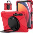 Защитный чехол Deexe Hand Grip для Samsung Galaxy Tab S7 / S8 / S9 / S9 FE (T870/T875/X700/X706/X710/X716/X510) - Red / Black (333016BR)