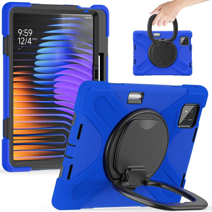 Захисний чохол Deexe Hand Grip для Xiaomi Pad 7 / Pad 7 Pro - Blue: фото 1 з 14