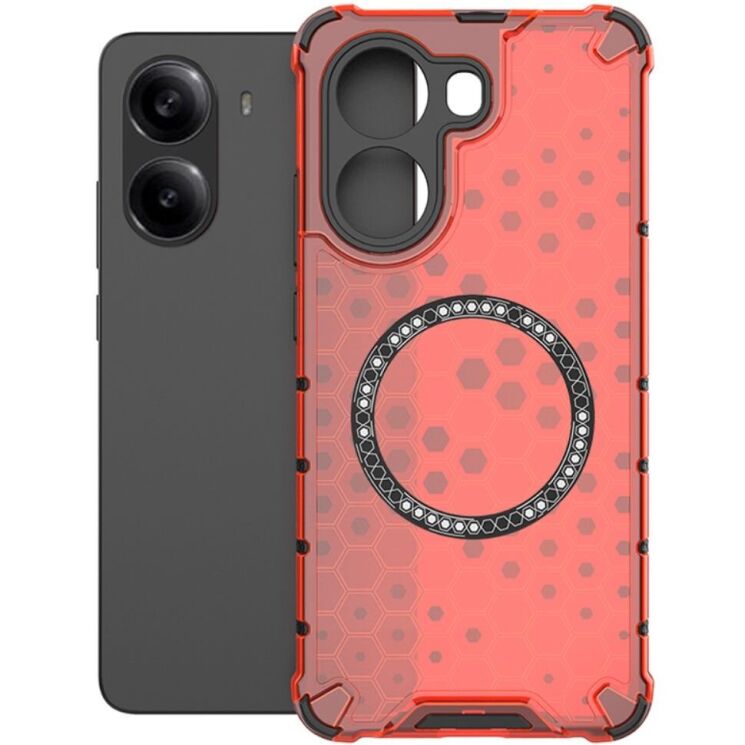 Захисний чохол Deexe Honeycomb Magnetic для Xiaomi Poco X7 Pro - Red: фото 1 з 8