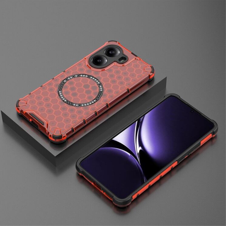 Захисний чохол Deexe Honeycomb Magnetic для Xiaomi Poco X7 Pro - Red: фото 2 з 8