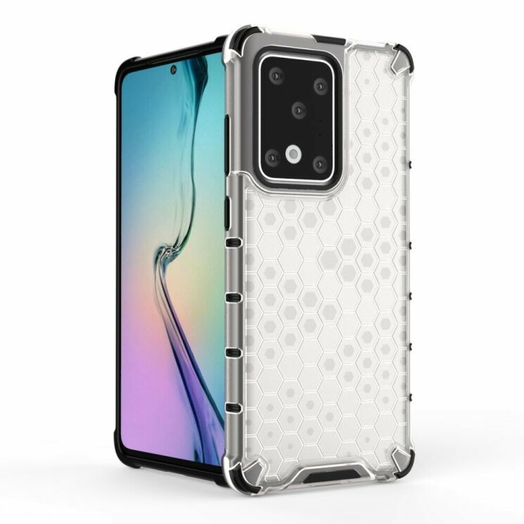 Защитный чехол Deexe Honeycomb Series для Samsung Galaxy S20 Ultra (G988) - White: фото 2 из 13