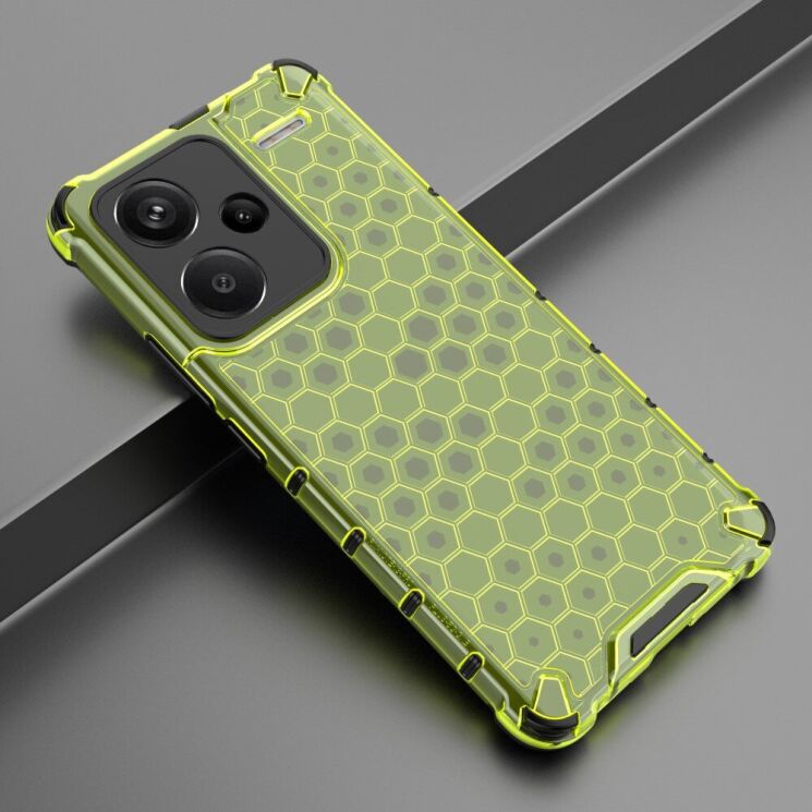 Захисний чохол Deexe Honeycomb Series для Xiaomi Redmi Note 13 Pro+ - Green: фото 2 з 5