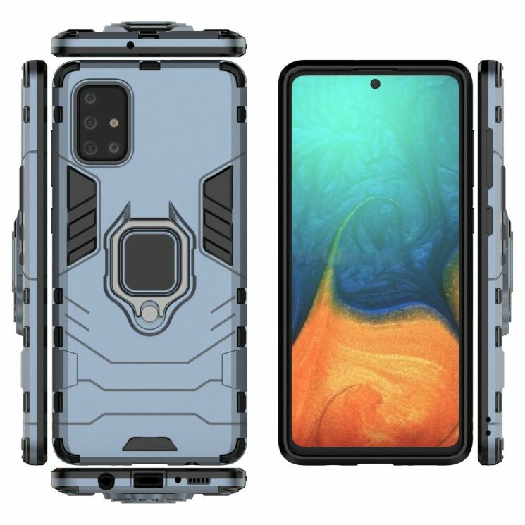 Защитный чехол Deexe Hybrid Case для Samsung Galaxy A71 (A715) - Blue: фото 5 из 8