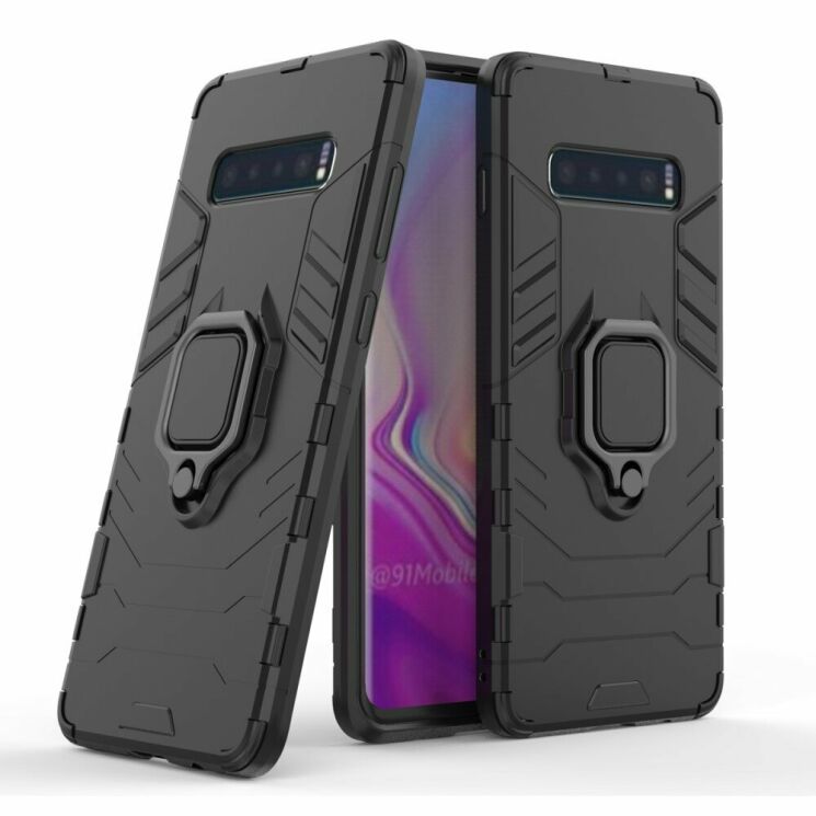 Защитный чехол Deexe Hybrid Case для Samsung Galaxy S10 Plus (G975) - Black: фото 1 из 9