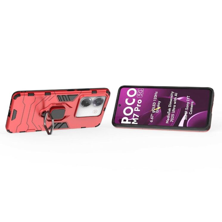 Защитный чехол Deexe Hybrid Case для Xiaomi Poco M7 Pro - Red: фото 2 из 6