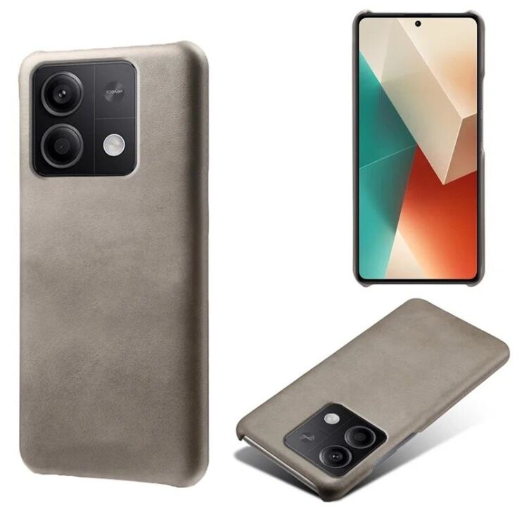 Защитный чехол Deexe Leather Back Cover для Xiaomi Redmi Note 13 5G - Grey: фото 1 из 4