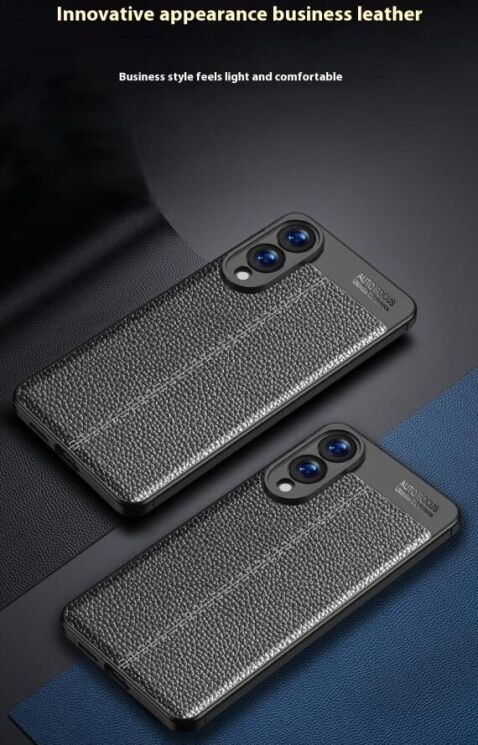 Защитный чехол Deexe Leather Cover для Samsung Galaxy S25 Edge (S937) - Black: фото 7 из 8