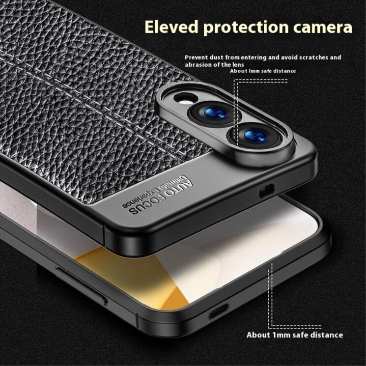 Защитный чехол Deexe Leather Cover для Samsung Galaxy S25 Edge (S937) - Black: фото 3 из 8