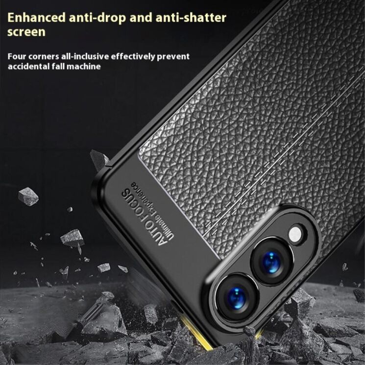 Защитный чехол Deexe Leather Cover для Samsung Galaxy S25 Edge (S937) - Black: фото 6 из 8