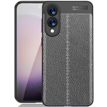 Защитный чехол Deexe Leather Cover для Samsung Galaxy S25 Edge (S937) - Black: фото 1 из 8