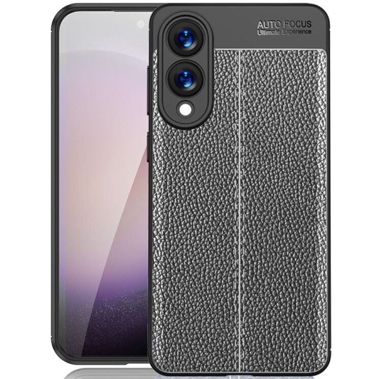 Защитный чехол Deexe Leather Cover для Samsung Galaxy S25 Edge (S937) - Black: фото 1 из 8