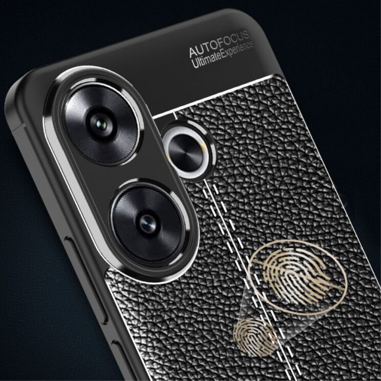 Защитный чехол Deexe Leather Cover для Xiaomi Poco F6 - Black: фото 6 из 7