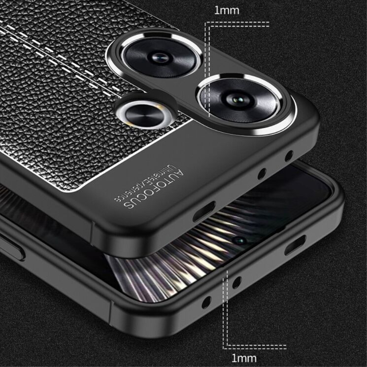 Защитный чехол Deexe Leather Cover для Xiaomi Poco F6 - Black: фото 5 из 7